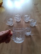 Zestaw szklanek, ozdobne szkło, 6 sztuk. PRL