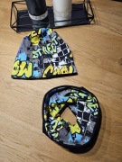 Czapka, komin zestaw kwiaty komplet 5 lat 