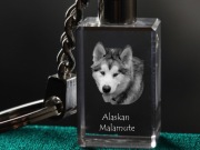 Alaskan malamute brelok sześcienny ŚWIECĄCY