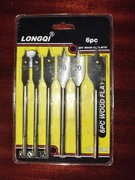 Zestaw 6 wierteł piórowych do drewna 10, 12, 16, 18, 20, 25 mm