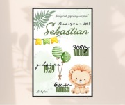 Personalizowana metryczka dla dziecka A4 + ramka GRATIS 