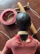 MARIONETKA muzyk z marakasami  - antyk / działająca / sygnowana