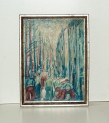 Ciekawy stary obraz olej sygnowany