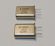 Rezonator kwarcowy 10,738 MHz HC49U.