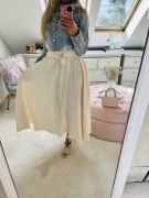 Kremowa rozkloszowana spódnica maxi 42/44