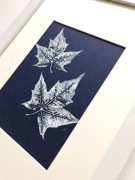 Obraz artystyczny z odciskiem liścia Klonu 