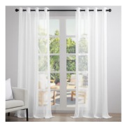 Firanki zestaw 2 sztuk białych woalowych o wymiarach140x235 cm