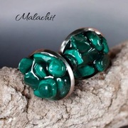 Oryginalne kolczyki z malachitem 