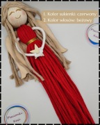 Aniołek ze sznurka bawełnianego - prezent na Mikołajki lub Boże Narodzenie