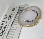 Bransoletka jaspis dalmatyński i muszelka