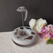 Zabawka interaktywna dla kota - myszka na sprężynce + tor z piłką -Stan bdb