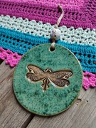 Ceramiczny dekor na ścianę, ważka, rękodzieło 