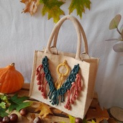 Boho torba z mocnej juty - idealna na drobiazgi