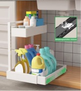 Organizer 2-Piętrowy Do Kuchni Łazienki Pod Zlew Umywalkę Biały