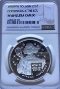 20 ZŁ MIKOŁAJ KOPERNIK 1995 NGC PF69 Nr 001 PIĘKNA