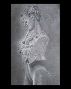 Rysunek - subtelny soft akt kobiecy