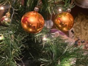 Stare bombki z okresu PRL złote 6 sztuk