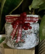 Lampion świecznik decoupage dekoracja świąteczna