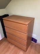 Komoda Malm 100x80x60 4 szuflady dąb