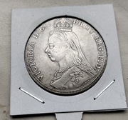 Anglia 1 Korona 1887 r Victoria Reprodukcja 