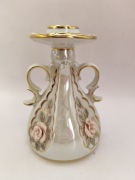 Świecznik Fenix porcelanowy róże różyczki złocenia elegancka dekoracja 