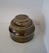 Cukiernica oliwkowa porcelit Pruszkow prl vintage retro