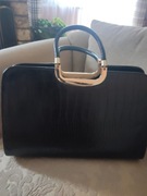 Torebka skórzana czarna