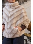 Wiosenne a la poncho sztuczne  futro jak prawdziwe 