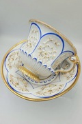 Filiżanka Królewska Miśnia Meissen ok. 1840r. Biedermeier złoto reliefy