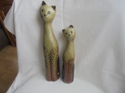 2 koty,drewno,ręcznie malowane,XXw.