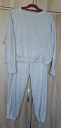 Beloved komplet sweterkowy dres szary bluzka spodnie dres L/40
