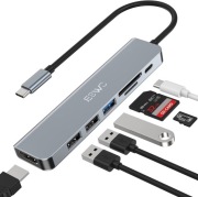 Koncentrator HUB USB C 7w1 4K USB 3.0