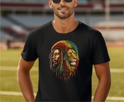 Koszulka czarna męska nadruk bob marley - INK MASTER APPAREL 