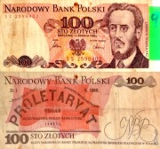 009 - Banknot PRL Narodowy Bank Polski - nominał 100 zł (463)