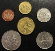 Singapur x 6, 1995+ zestaw monet