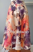 Jedwabna spódnica Solar 38 rozkloszowana luksusowa silk