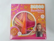 ZESTAW DO BRANSOLETEK SCOUBIDOU AVEC DISCO CZERWONO RÓŻOWY DIY KORALIKI