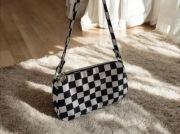 Markowa mała torebka na ramię H&M torebka w kratę szachownicę