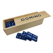 DOMINO DREWNIANE UKŁADANKA ZABAWA DLA DZIECI W PUDEŁKU 28 ELEMENTÓW