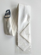 NEK krawat męski klasyczny z poszetką elegancki jasny