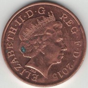 Wielka Brytania 2 pence pensy 2015 - 25,9 mm - stary typ