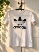 Biały t-shirt damski Adidas Originals – czarne logo, rozmiar M / 38
