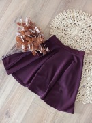 Bordowa rozkloszowana spódniczka Boohoo 36S/34XS krótka mini damska