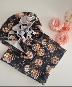 Turban w kwiaty + komin 