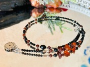 Naszyjnik Bursztyn z Granatem, Hessonitem, Turmalinem „Santor I”