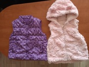 2X bezrękawnik dla dziewczynki różowy i fioletowy roz 92-98/ 2-3 latka