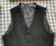 Kamizelka casual - Heart and Dagger - ciemna oliwka - wełna jak tweed - 46