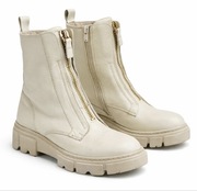 botki za kostkę skórzane 40 Gabor buty na platformie kremowe z zamkiem