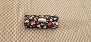 Etui na pomadkę szminkę  z lusterkiem czarne w kwiaty 