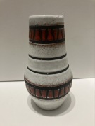 wazon fat lava 537 17 ceramika SCHEURICH biało czerwona vintage, prl ddr